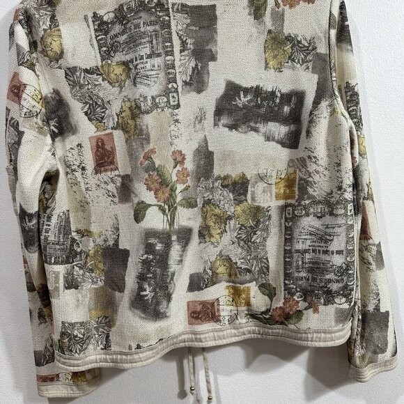 ST JOHN Sport By Marie Multicolored Button Up V-Neck Cardigan Sweater, Sz S/M - Picture 10 of 13